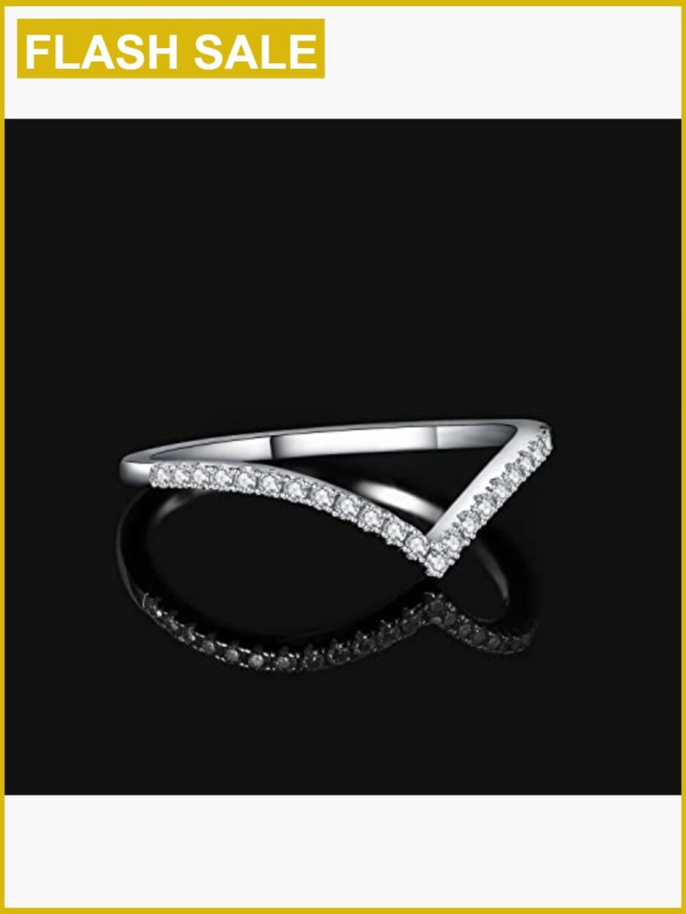 V Shape Moissanite Wedding Band Stackable Ring 925 Sterling Silver Women's - Picture 3 of 5